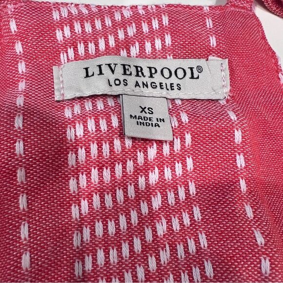 Liverpool LA Tiered Summer Maxi Dress Racerback Cotton Stripe Coral XS NWT - Picture 14 of 16